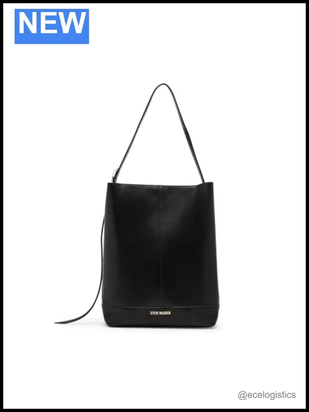 Faux Leather Bucket Hobo Bag with Magnetic Snap Closure